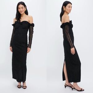 New Tuckernuck Cane Lace Off Shoulder Maxi Dress